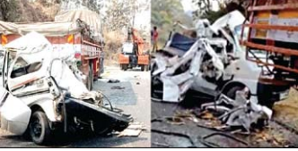 सड़क हादसे में एक ही परिवार के 7 लाेगाें की माैत